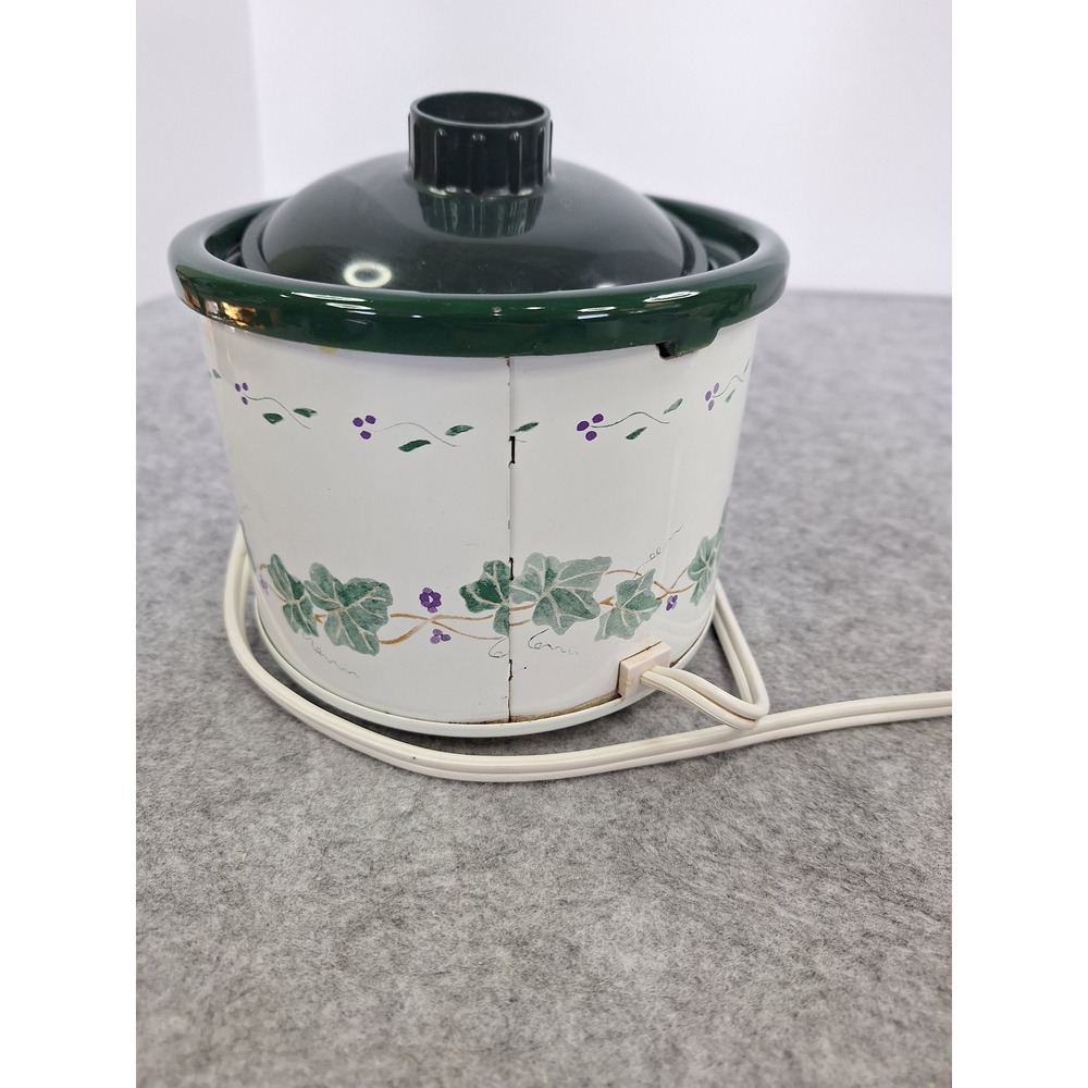 Rival Little Dipper Electric Stoneware Server 1.5 Quart Green Ivy Floral - Picture 6 of 6